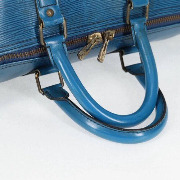 LOUIS VUITTON Epi Keepall 50 Boston Bag Blue - Picture 11 of 15